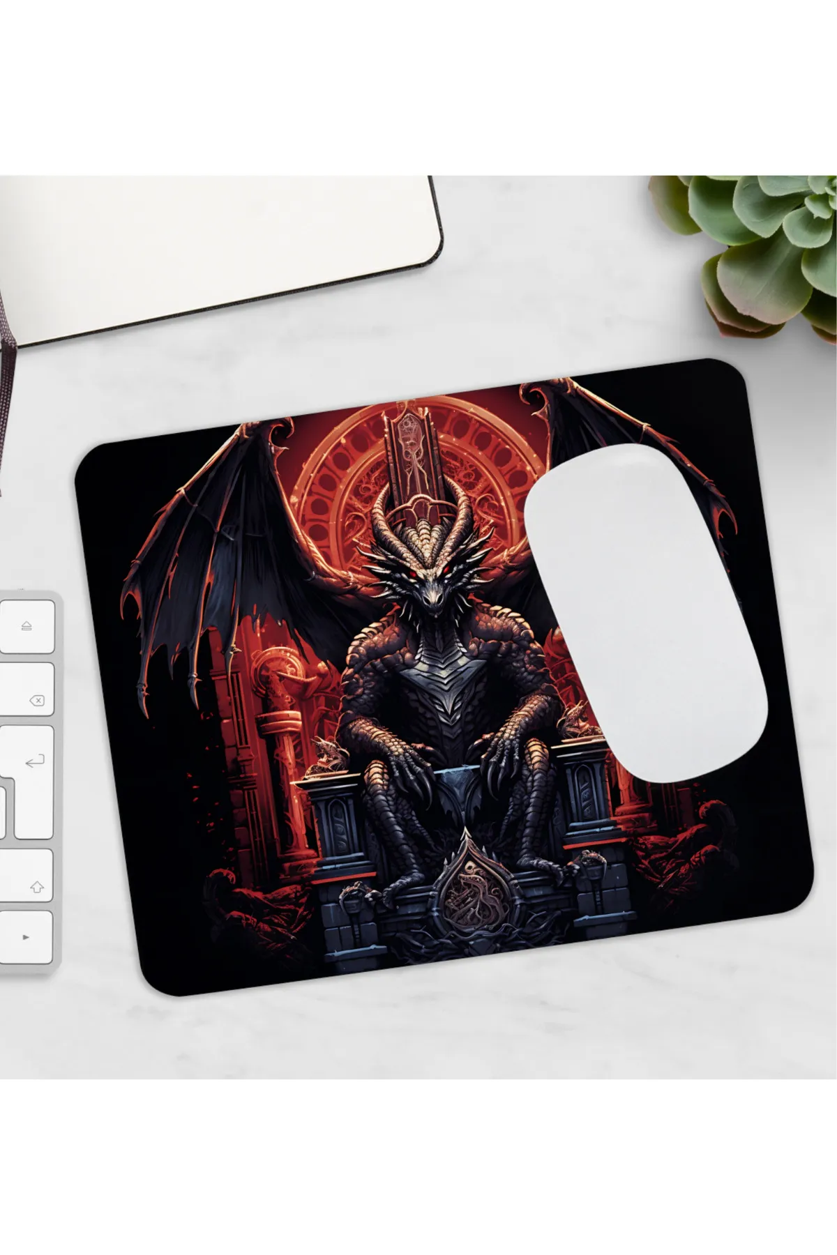 Fantastik Gotik Ejderha Desenli Yumuşak Dokulu Oyuncu Gaming Mouse Pad